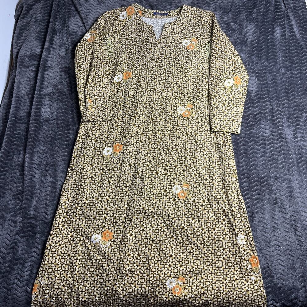 Selective Dashiki Shift Dress oriental Print gold Size M